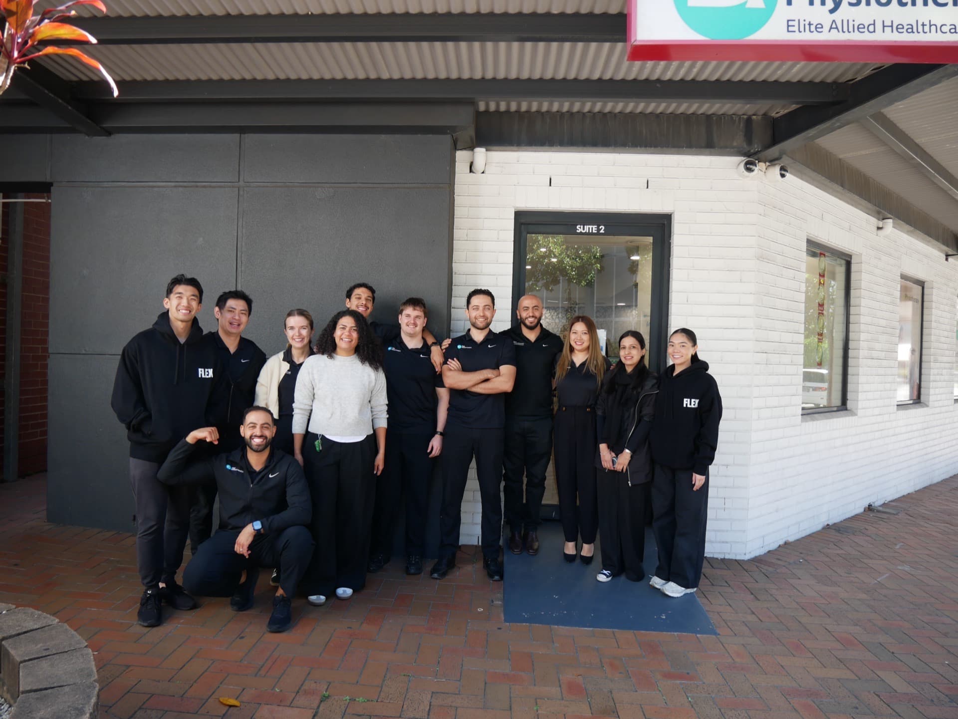 The Flex Allied Health team outside our Liverpool clinic
